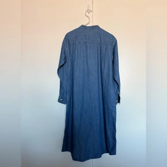 MUJI Organic Indian Cotton Denim Stand Collar Dress, XS-S, New Without Tags - Picture 2 of 3